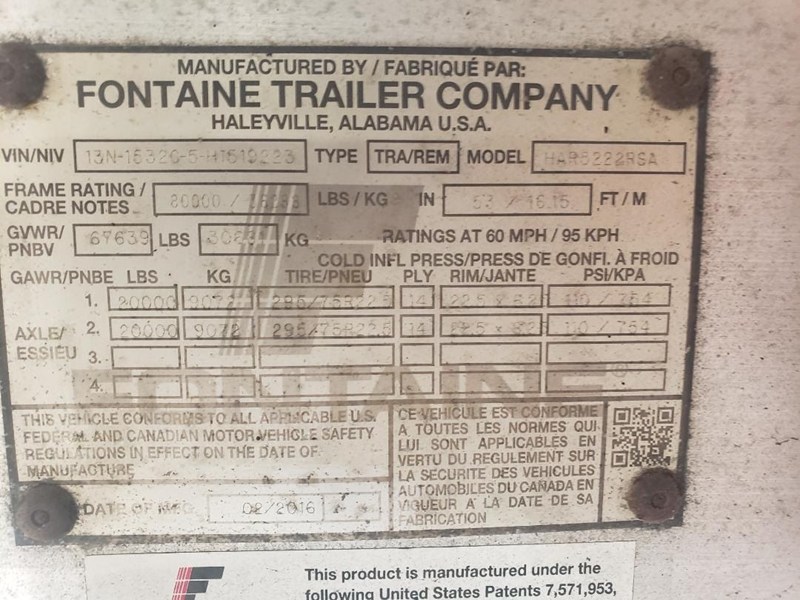 2017 Fontaine Revolution 52 Flatbed Trailer